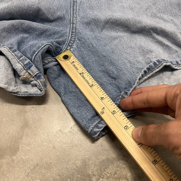 Levi Strauss & Co Overall Shorts Womens Size Large Cotton Denim Light/Med Wash - Picture 5 of 10